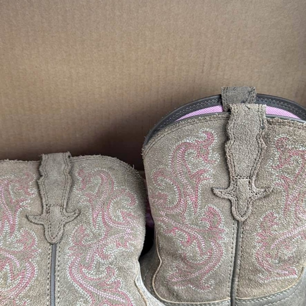 Tan and Pink Western Boots
